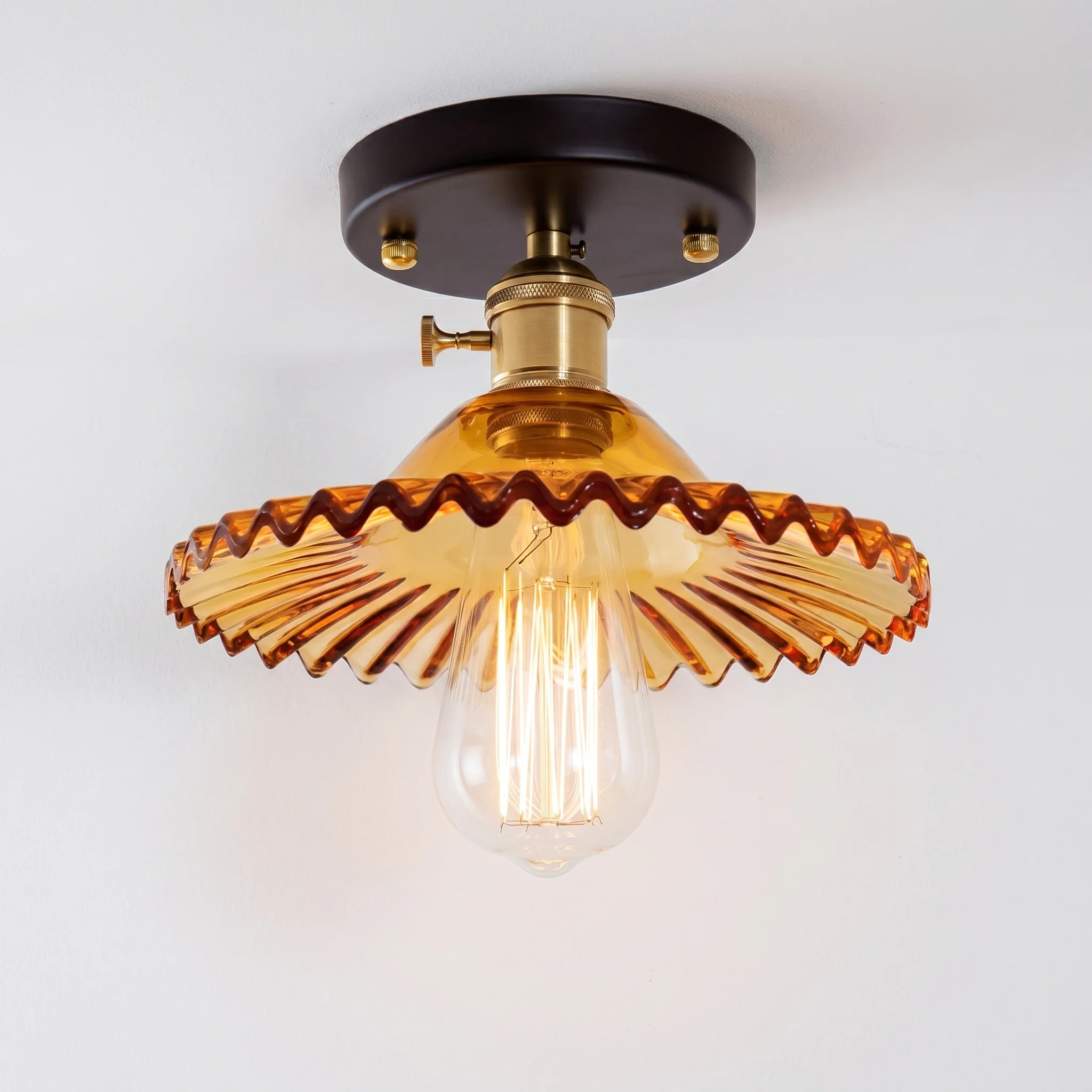 Luminária Plafon Clássica Minimalista Metal Vidro Sodo - Image 2