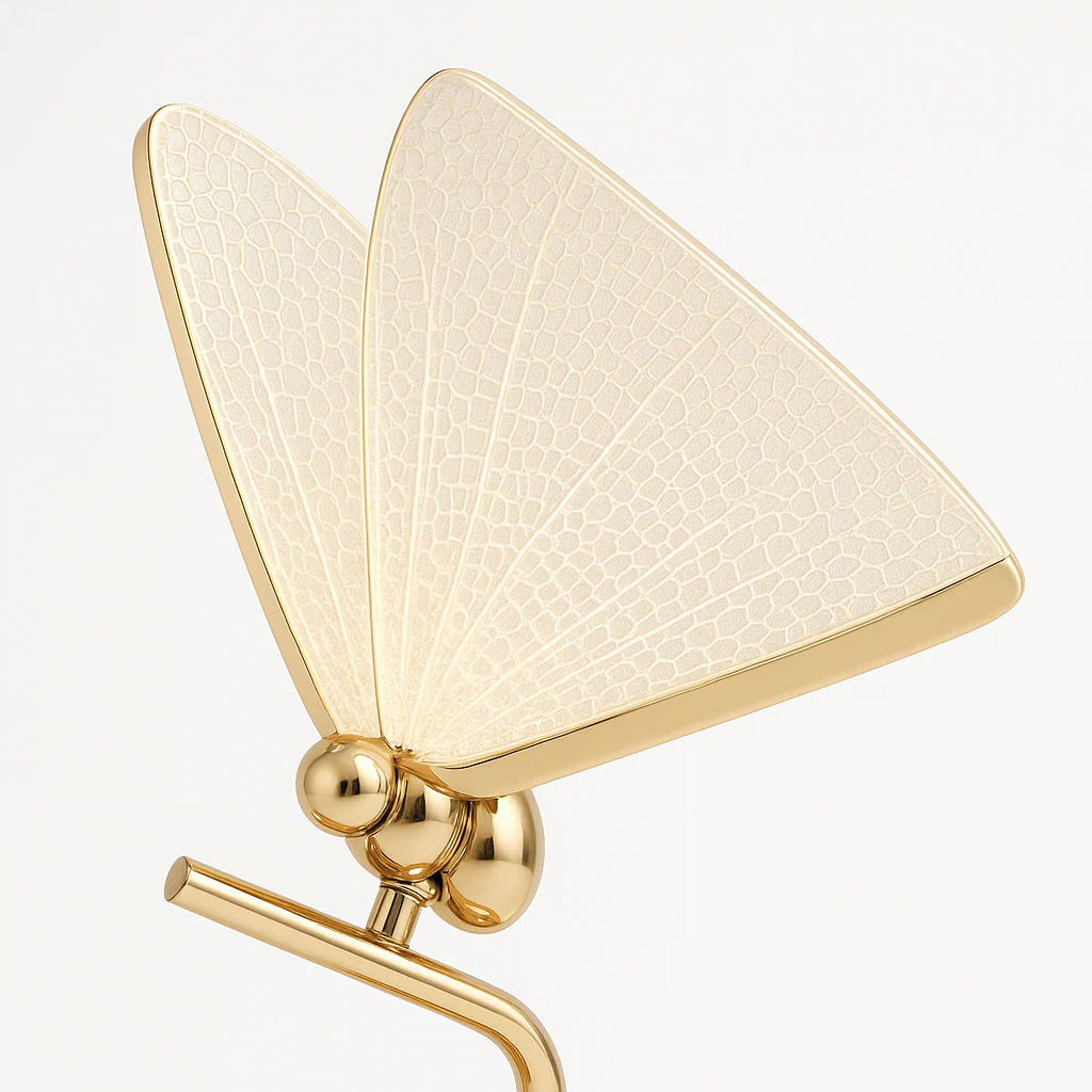 Luminária de Mesa Abajur Moderno Minimalista Vidro Metal LED de Mesa Butterfly - Image 4