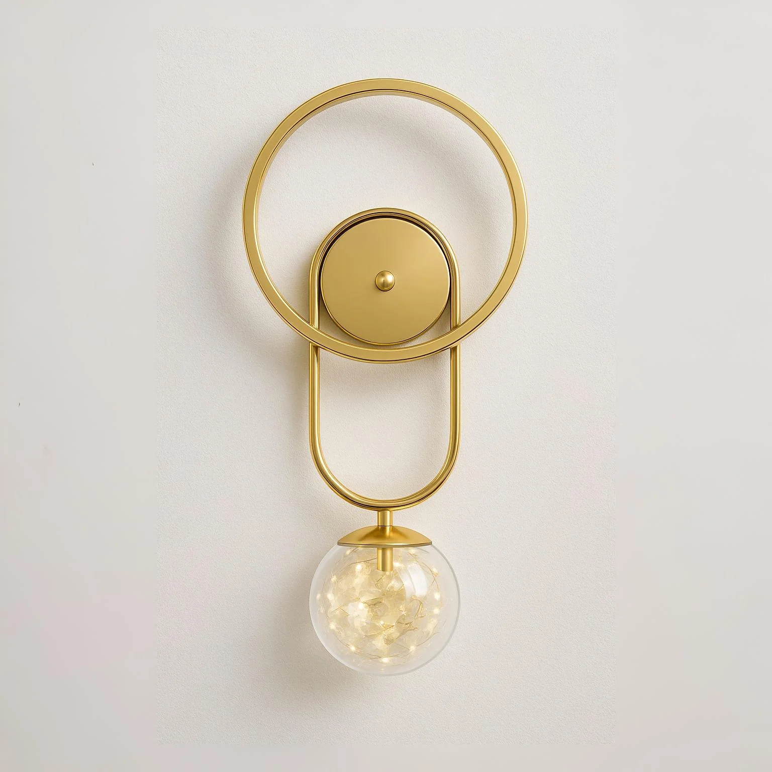 Luminária Arandela Moderna Clássica Metal Globo Dourado Blank