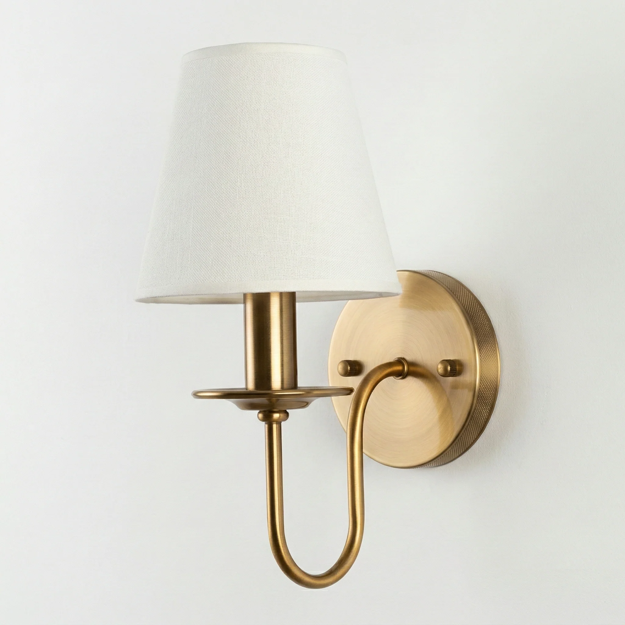 Luminária Arandela Clássica Moderna Tecido Metal Dourado Austin