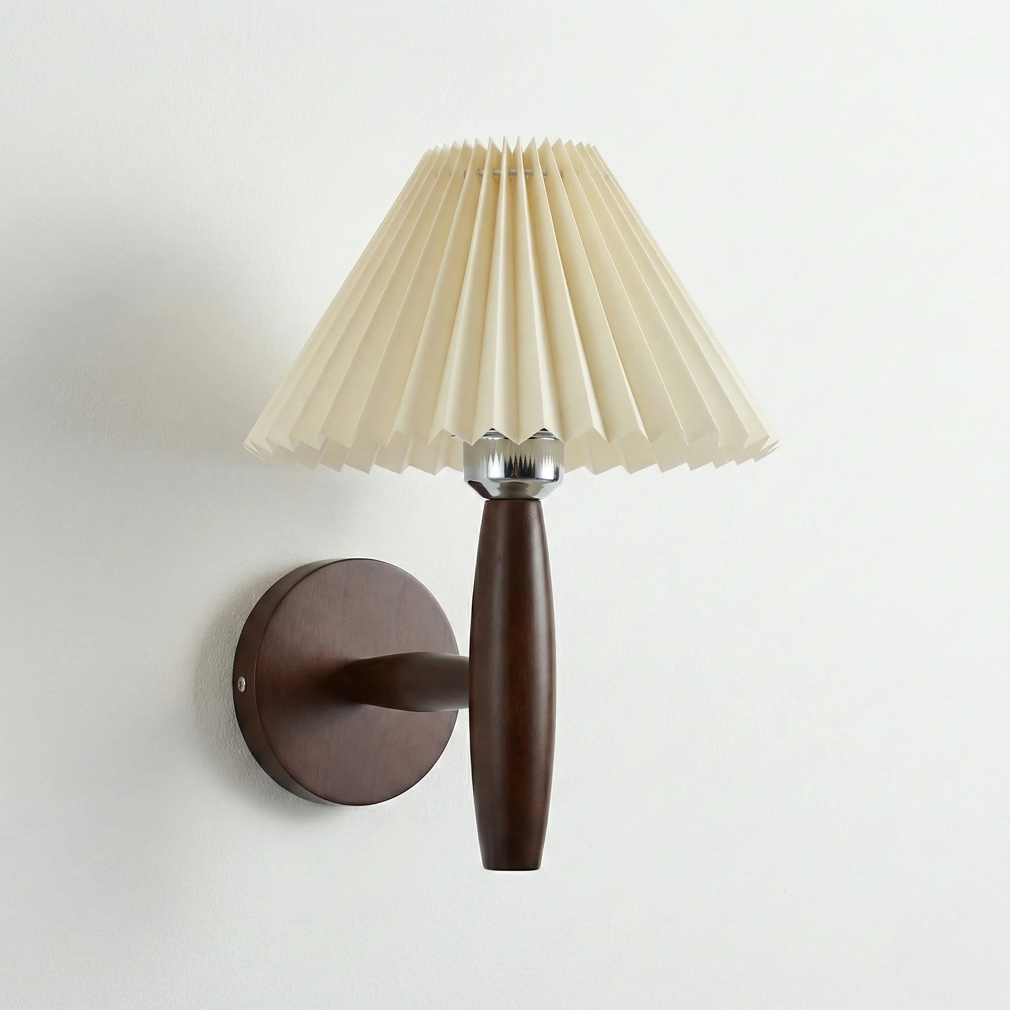 Luminária Arandela Clássica Retrô Vintage Madeira Tecido LED Dua