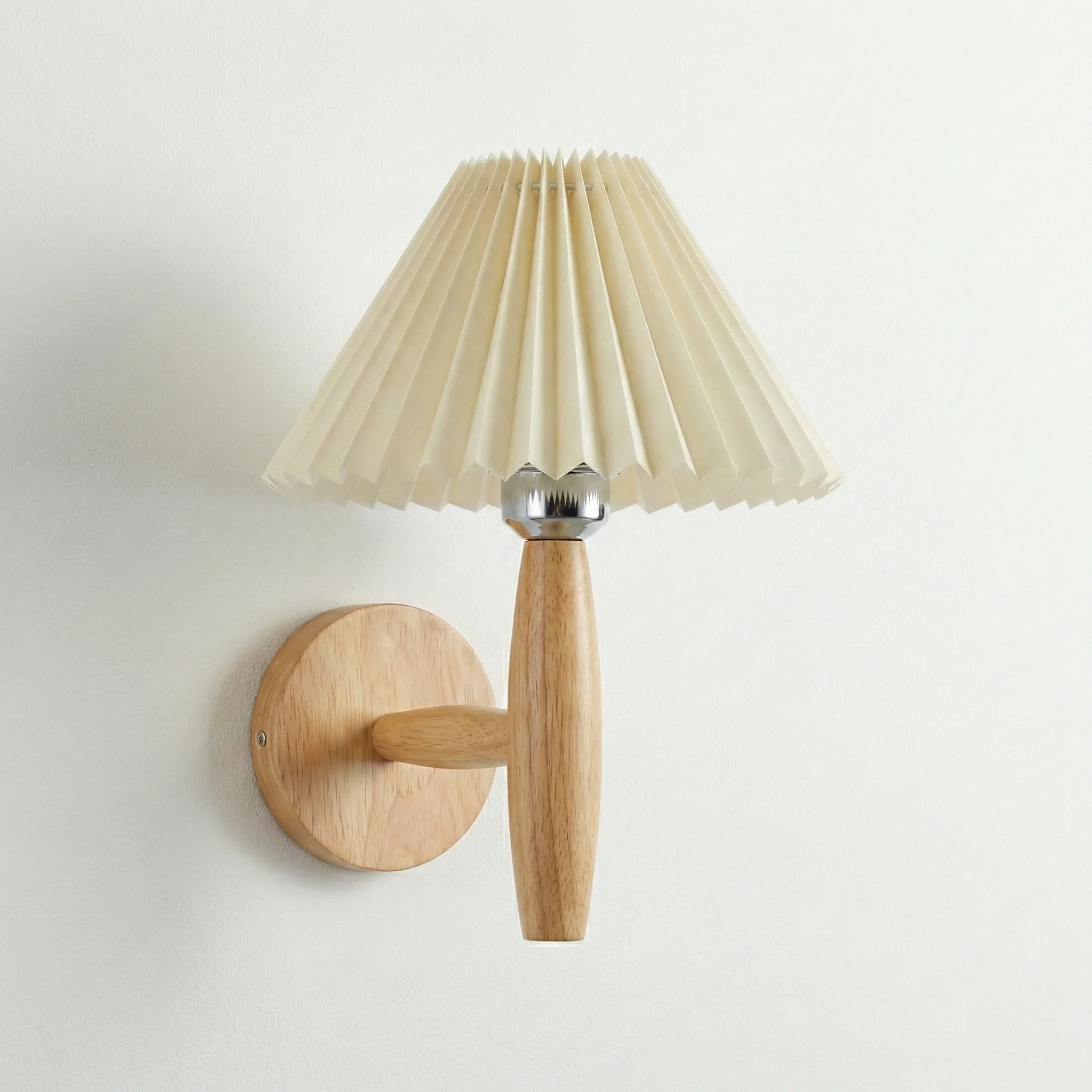 Luminária Arandela Clássica Retrô Vintage Madeira Tecido LED Dua - Image 2