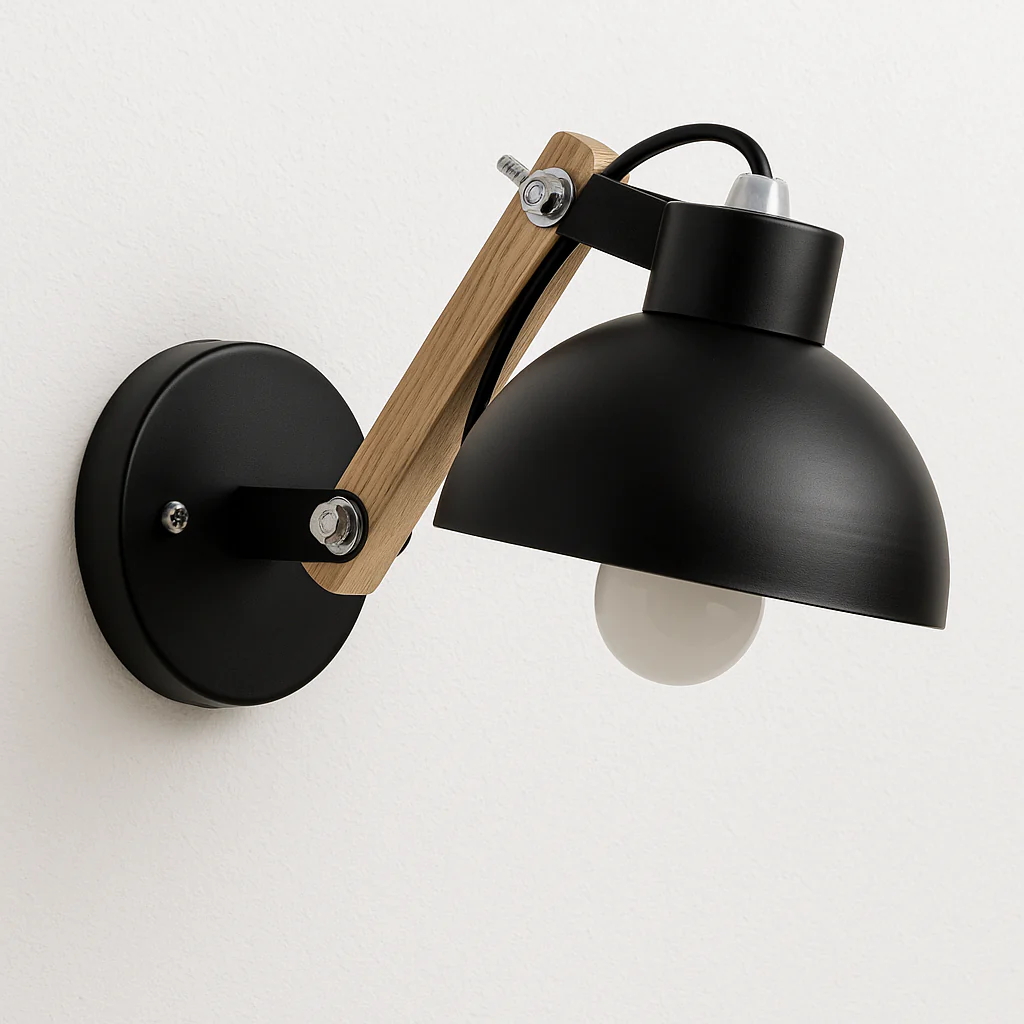 Luminária Arandela Articulada Moderna Minimalista Madeira Metal Captivating