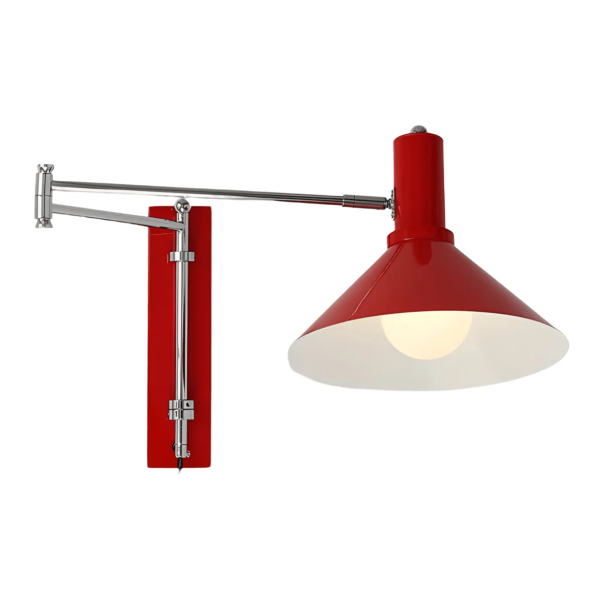 Luminária Arandela Articulada Moderna Minimalista Metal Vermelho Flair