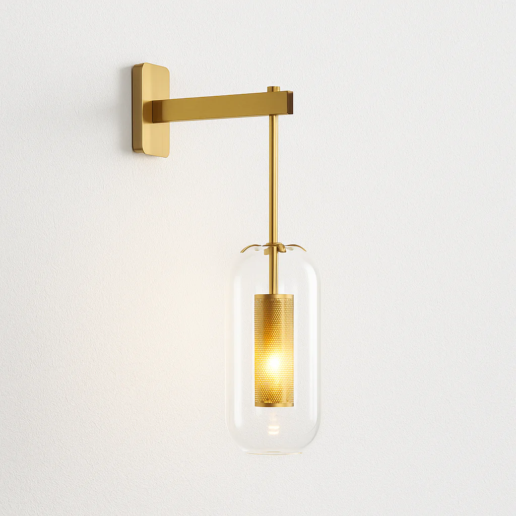 Luminária Arandela Moderna Minimalista Vidro Metal Globo Comb