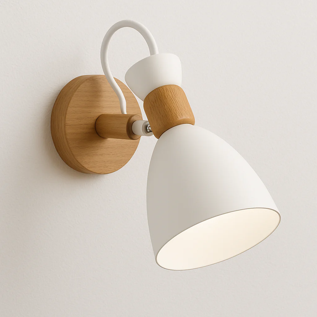 Luminária Arandela Articulada Moderna Minimalista Madeira Metal Depth