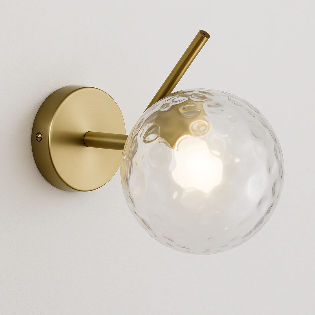 Luminária Arandela Moderna Minimalista Vidro Metal Globo Harp