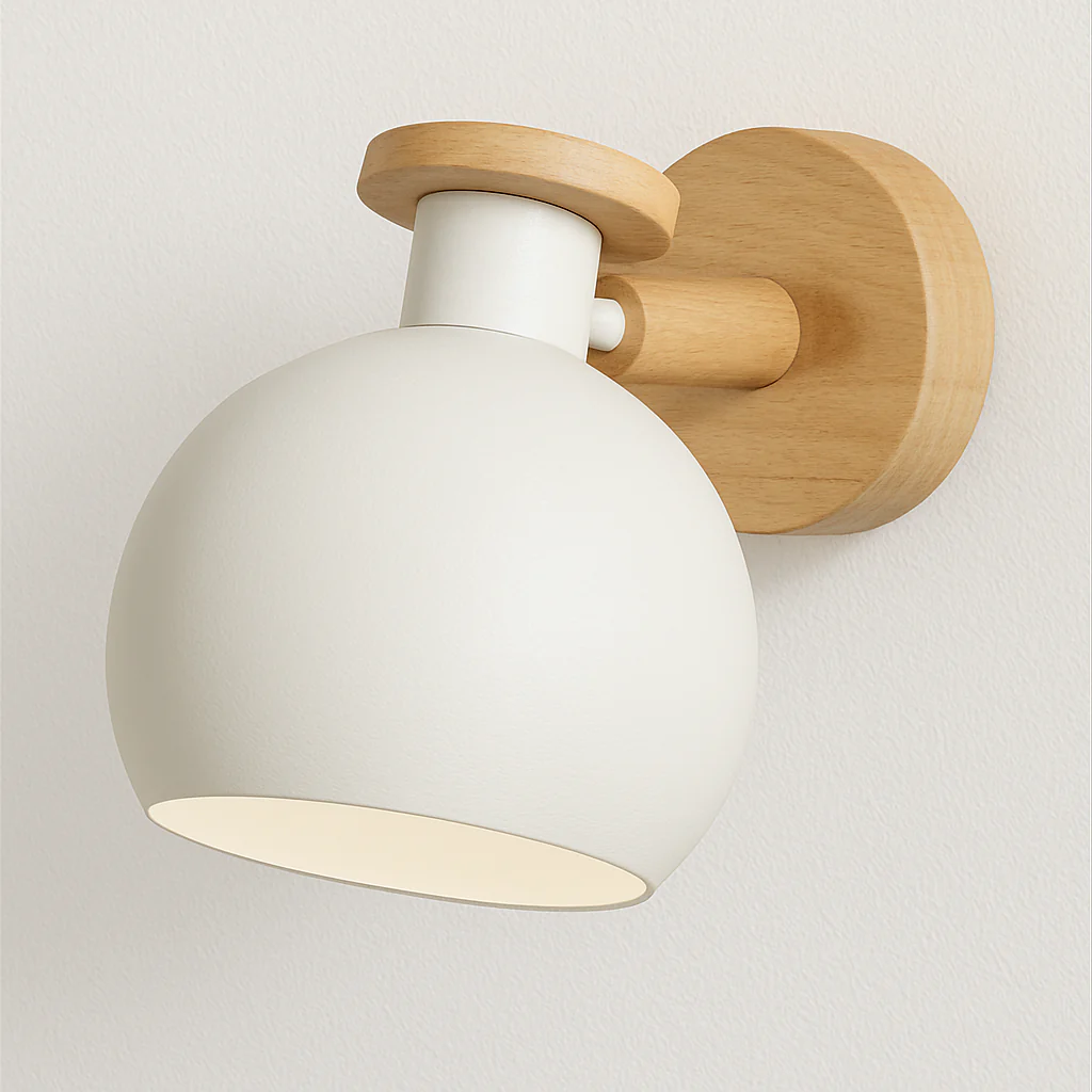 Luminária Arandela Direcionável Moderna Minimalista Madeira Metal Kitten - Image 4