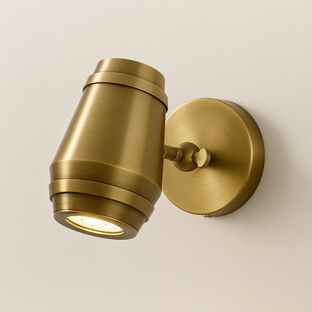 Luminária Arandela Direcionável Industrial Moderna Metal Dourado LED Orona
