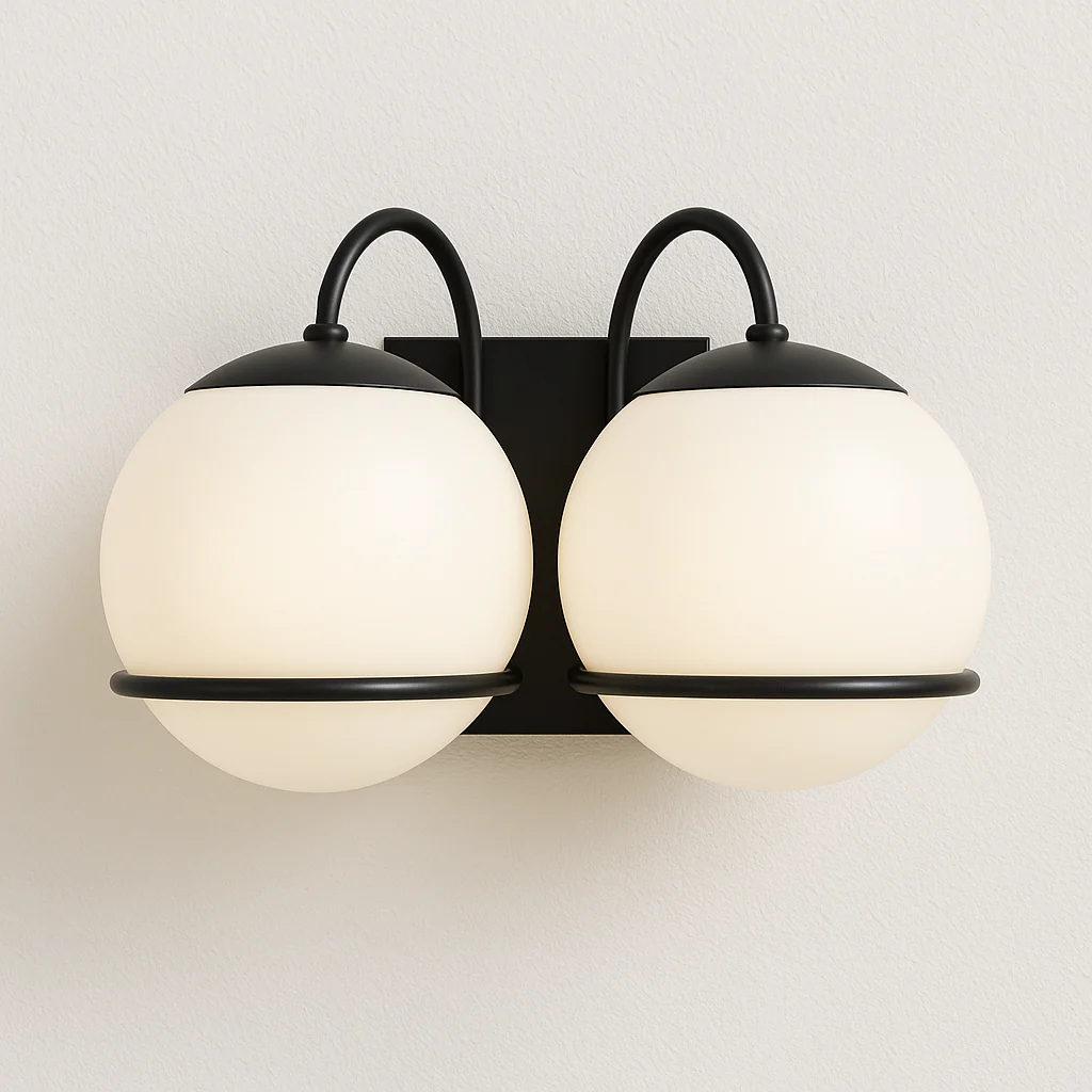 Luminária Arandela Moderna Minimalista Vidro Metal Globos LED Lorx
