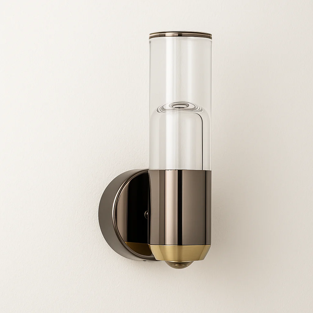 Luminária Arandela Moderna Minimalista Vidro Metal Dourado LED Tevoa - Image 2