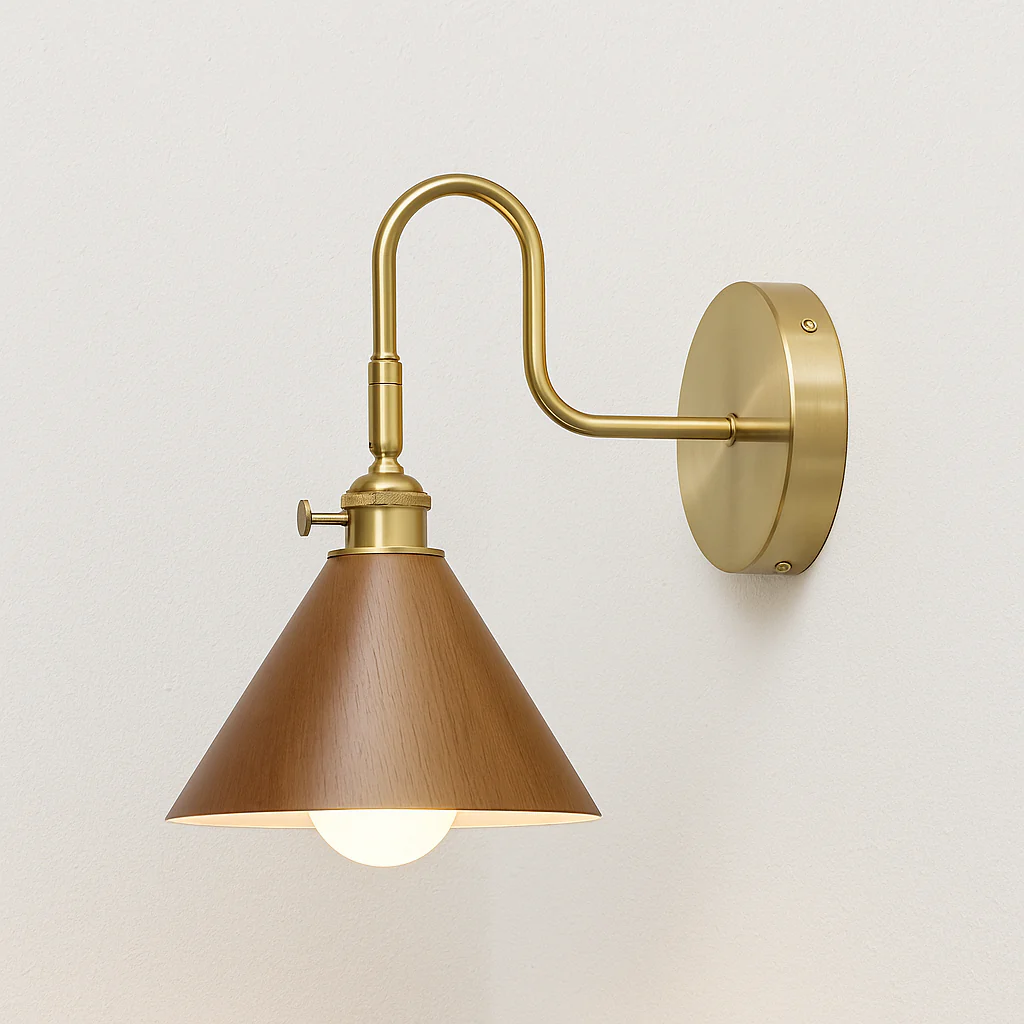 Luminária Arandela Moderna Minimalista Madeira Metal Valari - Image 5
