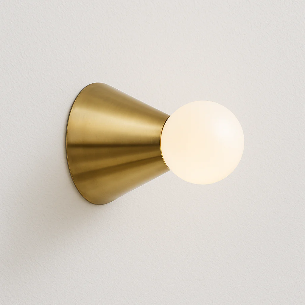 Luminária Arandela Moderna Minimalista Metal Globo Dourado Mareli