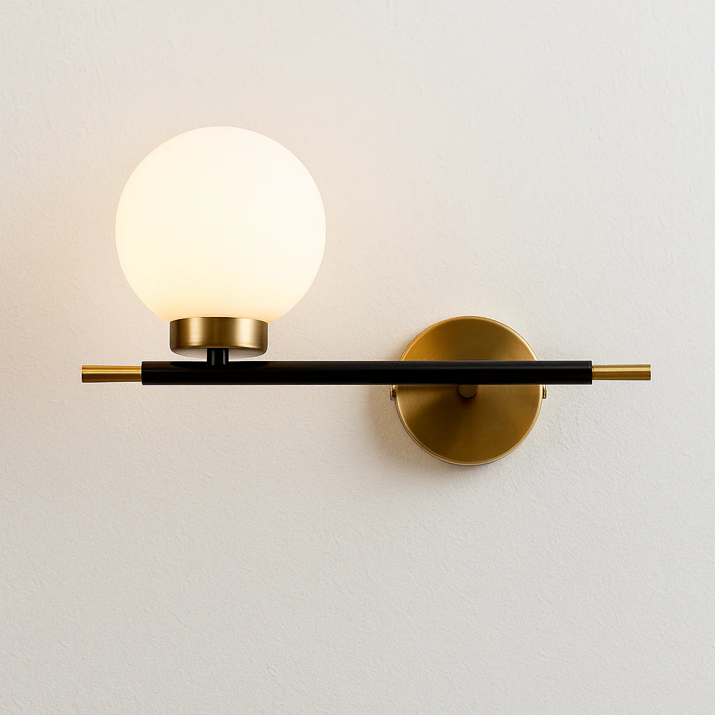 Luminária Arandela Moderna Minimalista Vidro Metal Globo Pick