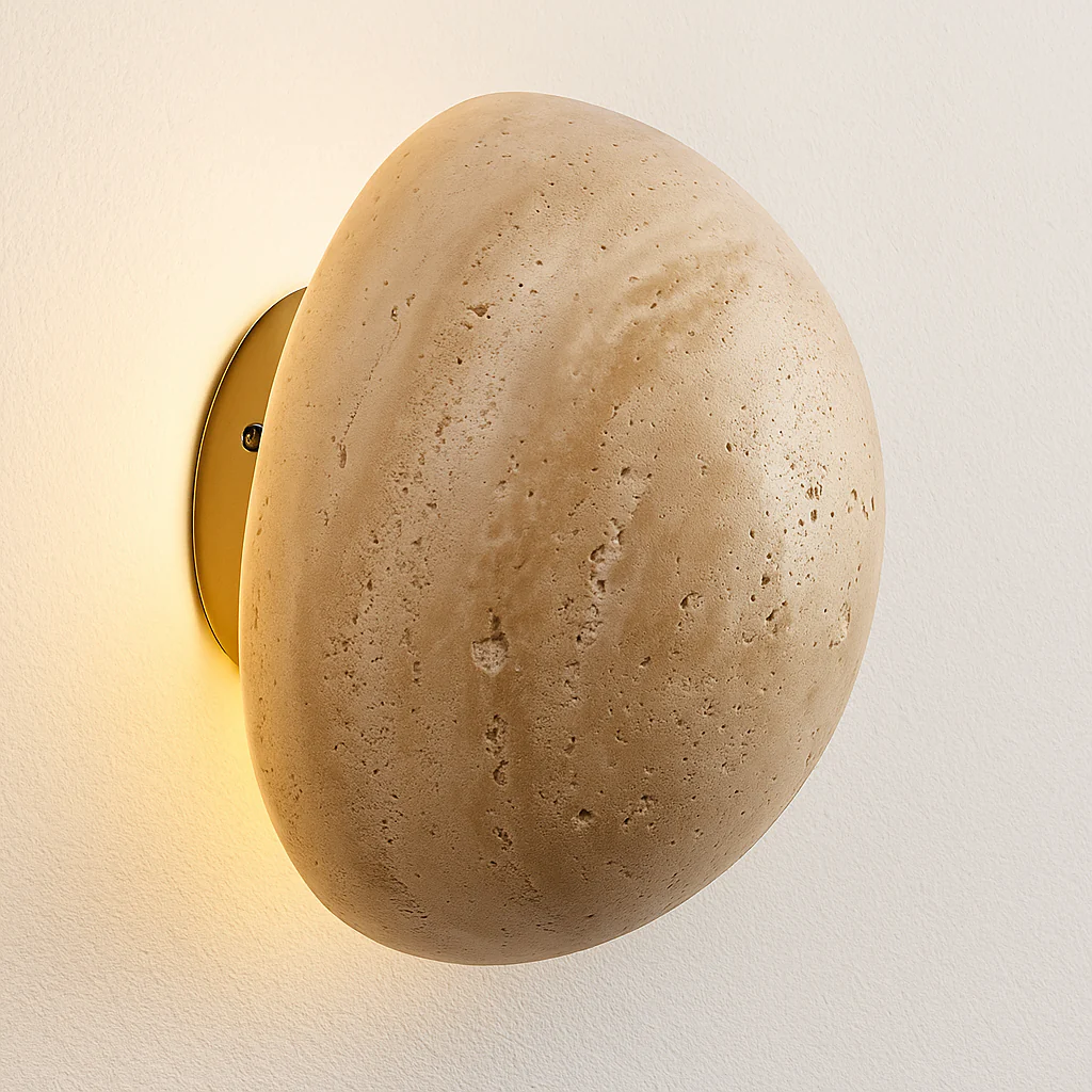 Luminária Arandela Moderna Minimalista Vidro Mármore Travertino Jypsi - Image 2