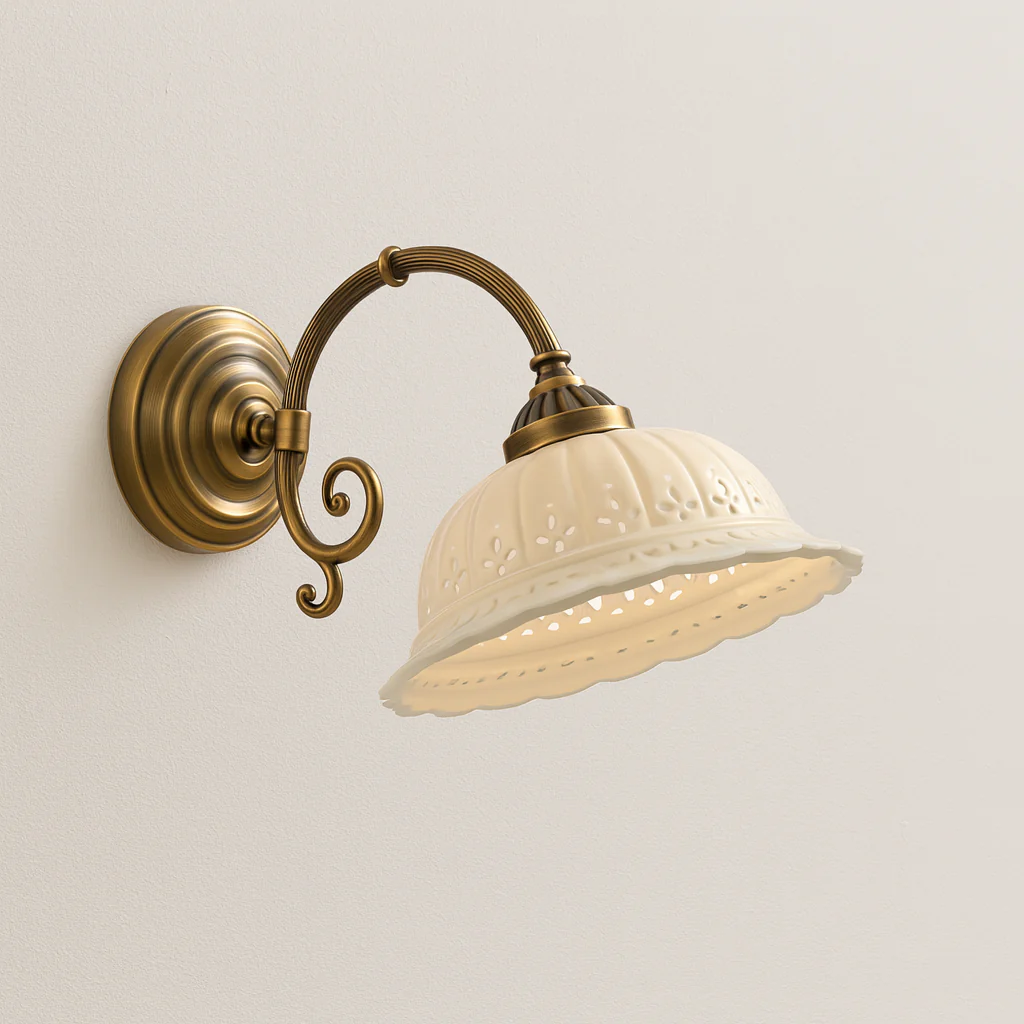 Luminária Arandela Clássica Retrô Vintage Cerâmica Metal Motru - Image 3