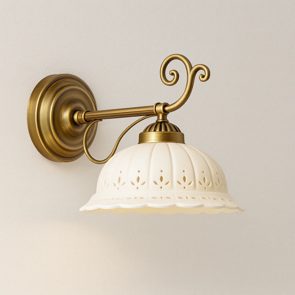 Luminária Arandela Clássica Retrô Vintage Cerâmica Metal Motru - Image 4