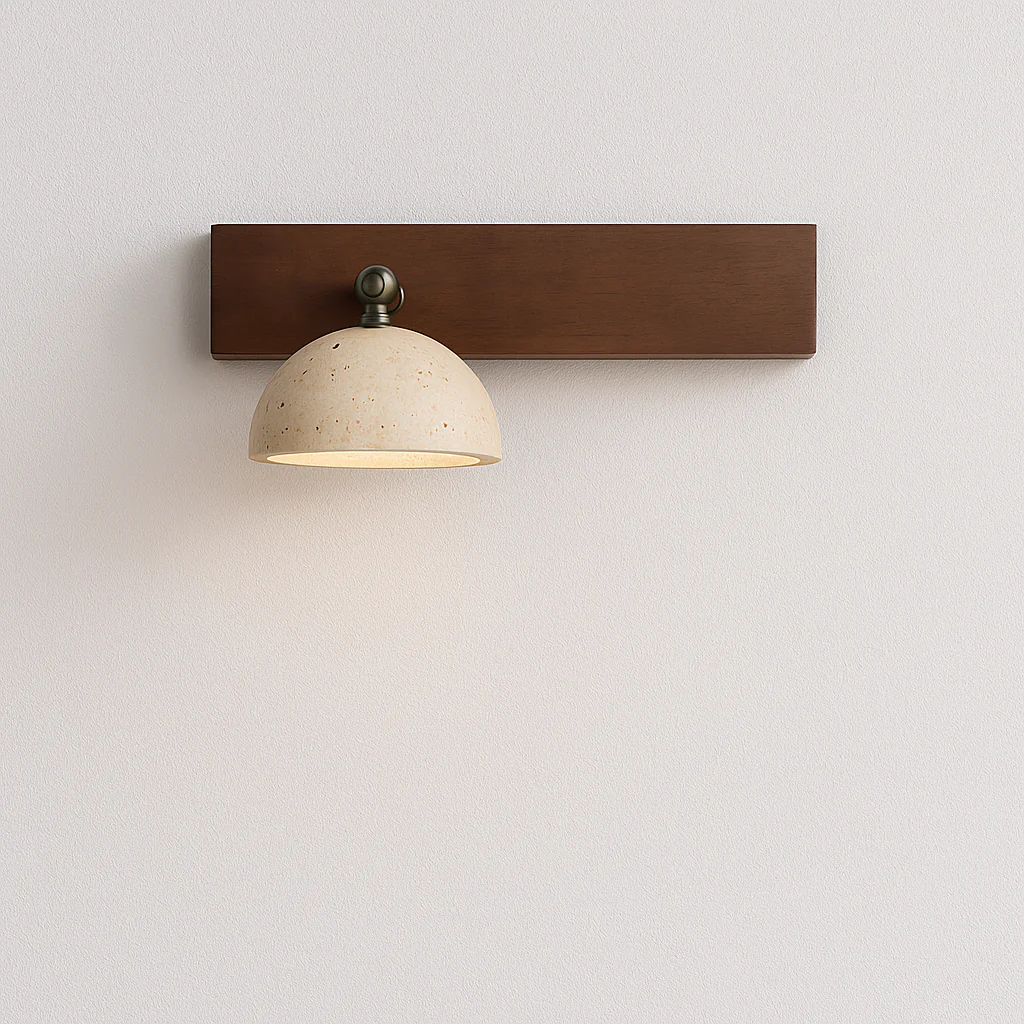 Luminária Arandela Moderna Minimalista Madeira Nogueira Metal Bante - Image 2