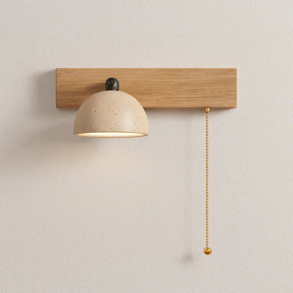 Luminária Arandela Moderna Minimalista Madeira Nogueira Metal Bante - Image 3
