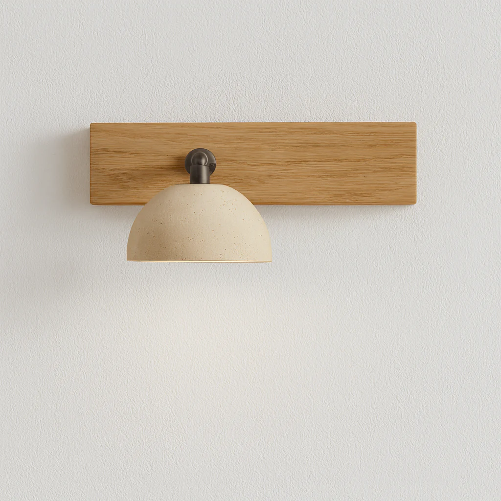 Luminária Arandela Moderna Minimalista Madeira Nogueira Metal Bante - Image 4