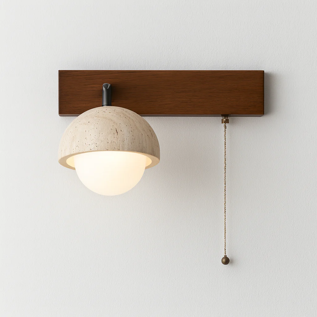 Luminária Arandela Moderna Minimalista Madeira Nogueira Metal Bante - Image 5