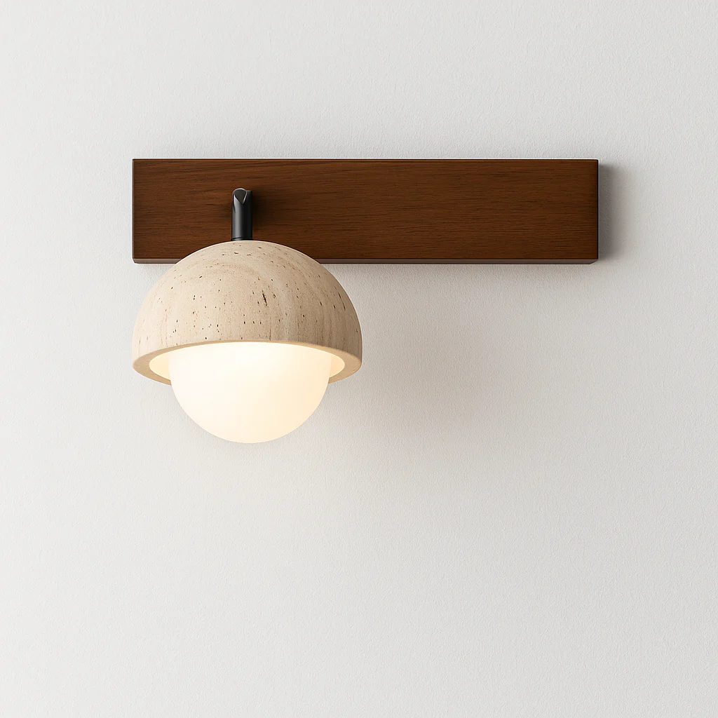 Luminária Arandela Moderna Minimalista Madeira Nogueira Metal Bante - Image 6