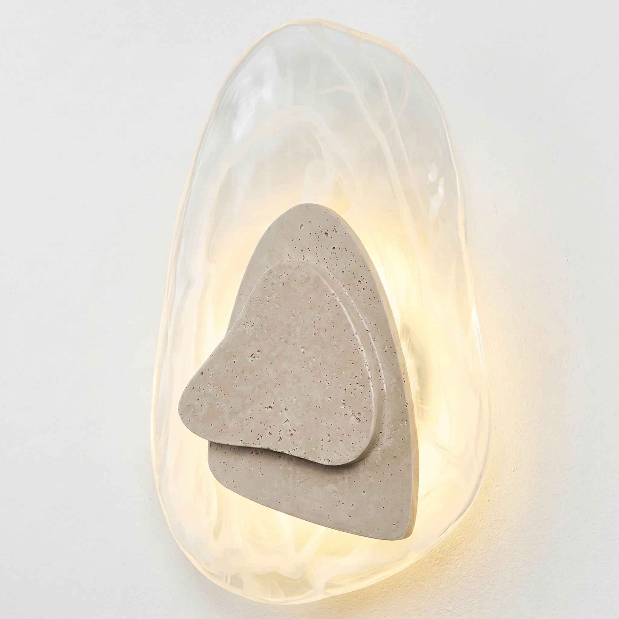 Luminária Arandela Moderna Minimalista Mármore Travertino LED Durbuy