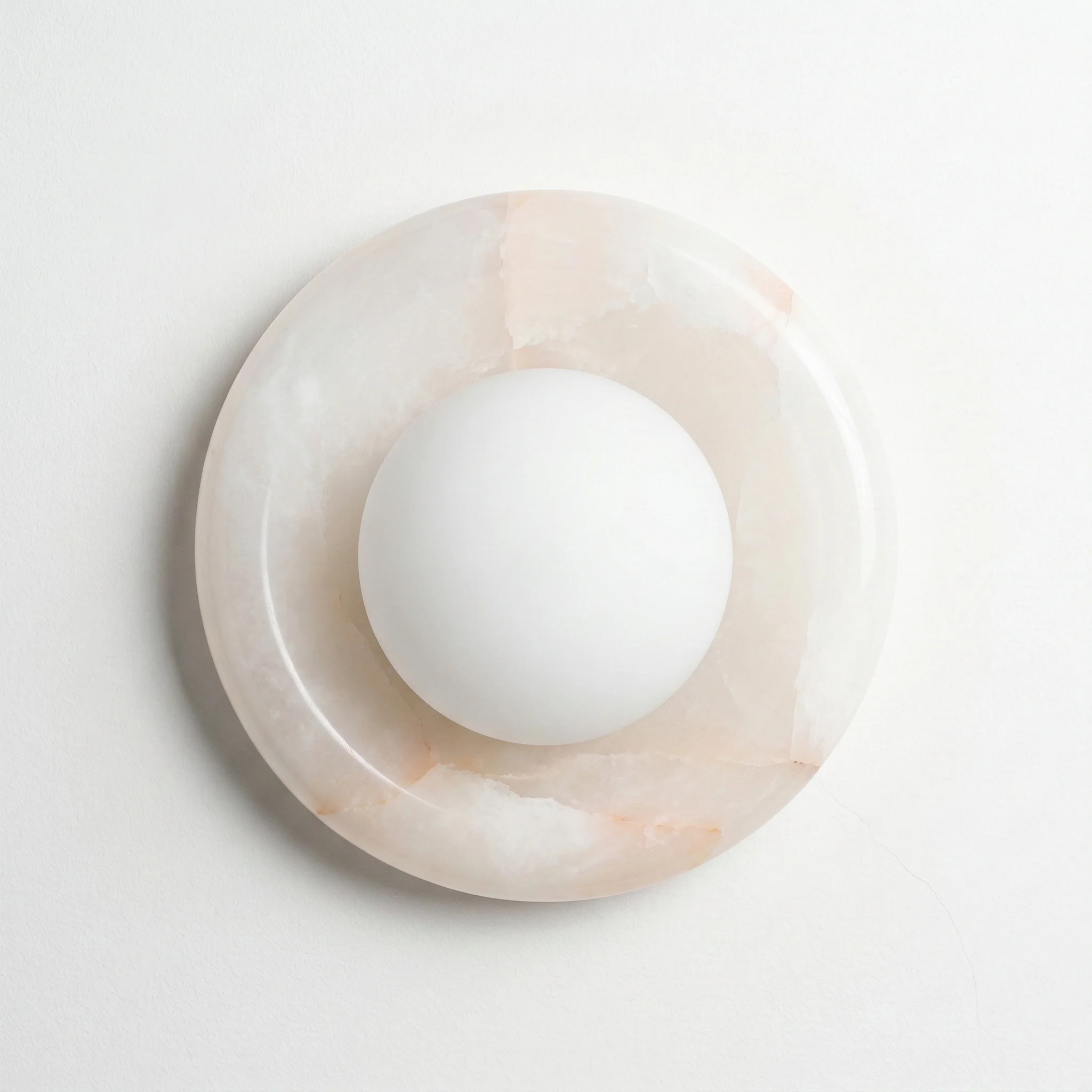 Luminária Arandela Moderna Minimalista Pedra Vidro Globo Pedraza
