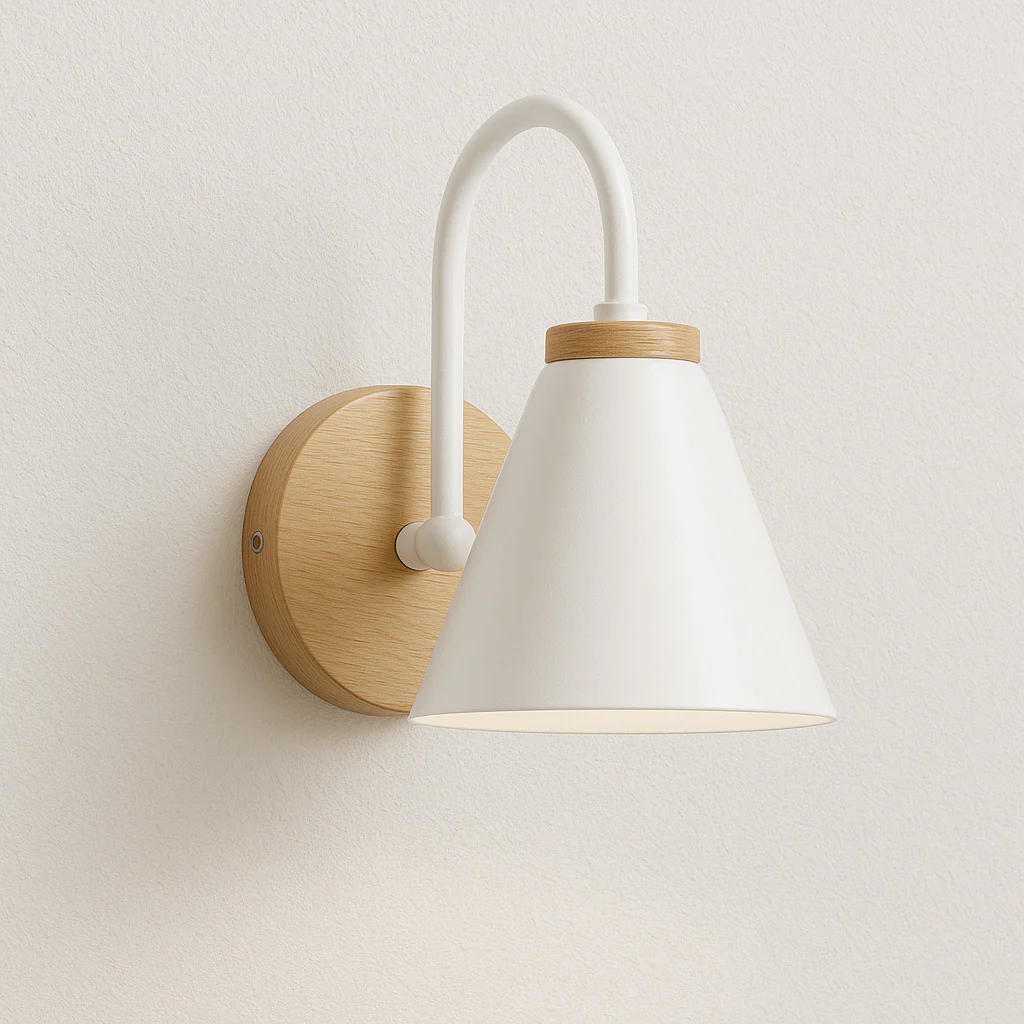 Luminária Arandela Moderna Minimalista Madeira Metal Bling