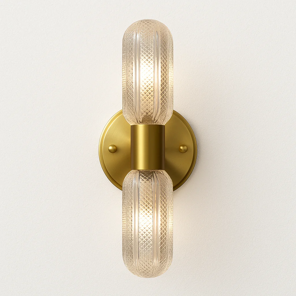 Luminária Arandela Moderna Minimalista Vidro Metal Dourado Janus - Image 2