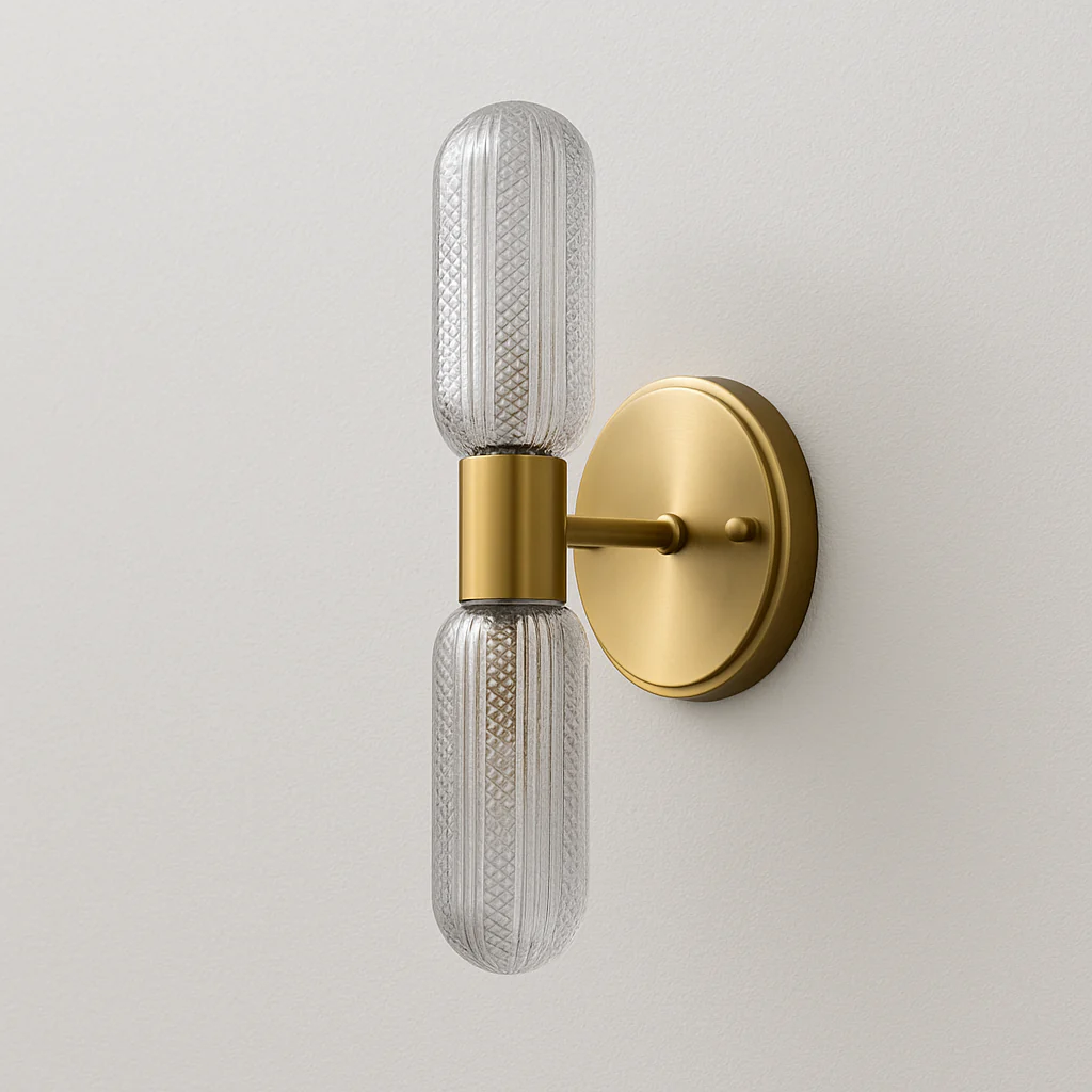 Luminária Arandela Moderna Minimalista Vidro Metal Dourado Janus - Image 3