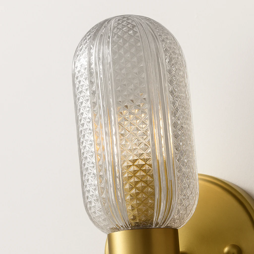 Luminária Arandela Moderna Minimalista Vidro Metal Dourado Janus - Image 5