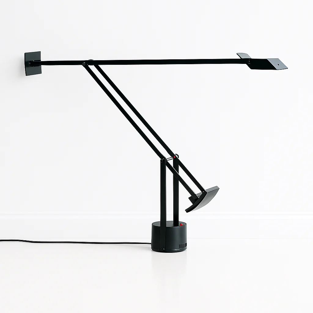 Luminária de Mesa Abajur Articulado Industrial Moderno Minimalista Metal Preto LED Fumi - Image 2