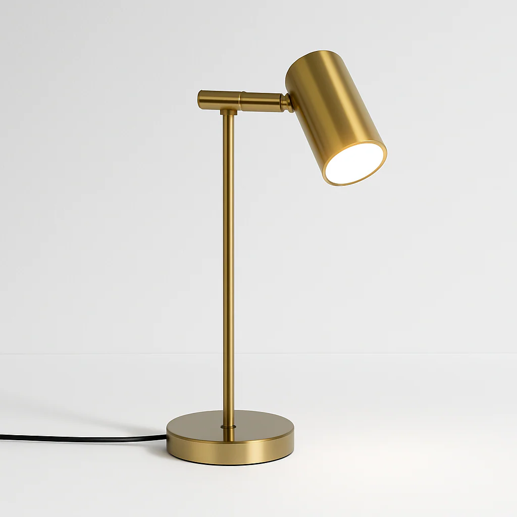 Luminária de Mesa Abajur Direcionável Moderno Minimalista Metal Dourado LED Gold Lux