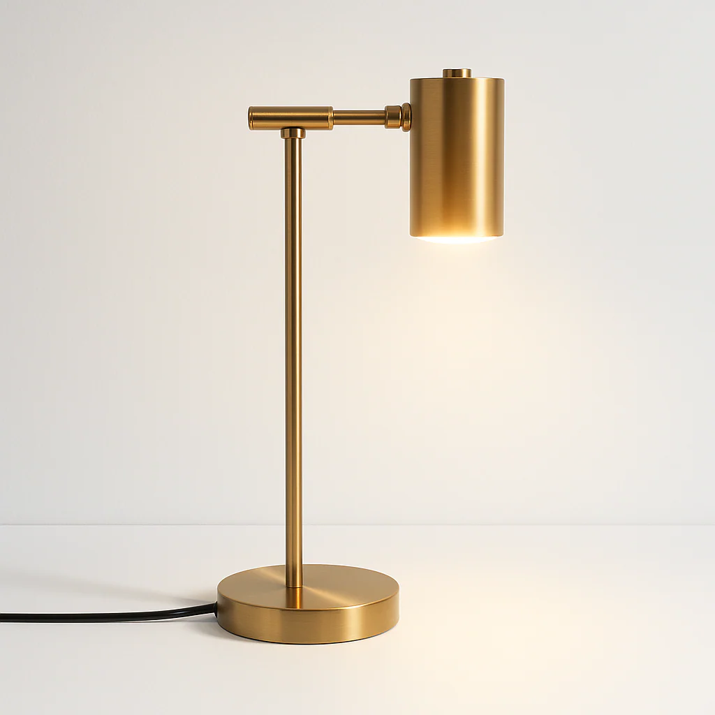 Luminária de Mesa Abajur Direcionável Moderno Minimalista Metal Dourado LED Gold Lux - Image 2