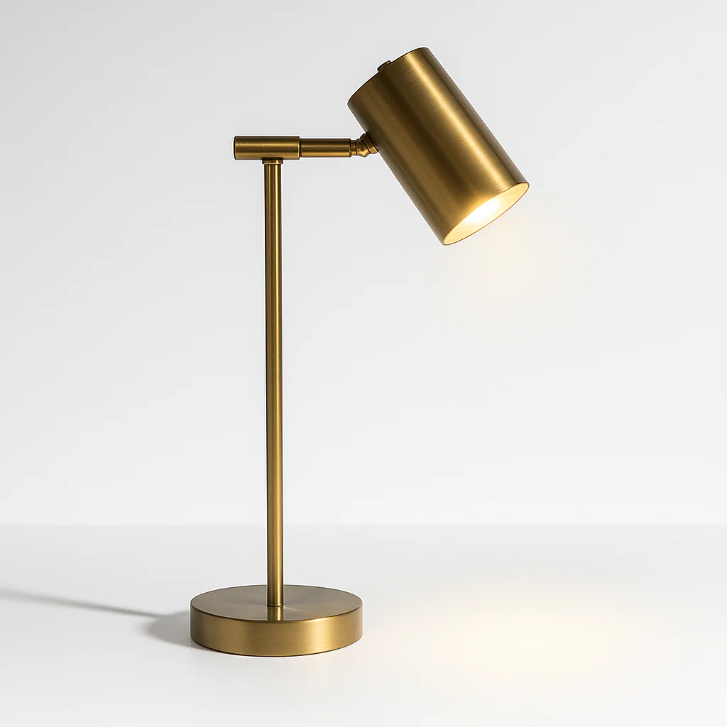 Luminária de Mesa Abajur Direcionável Moderno Minimalista Metal Dourado LED Gold Lux - Image 3
