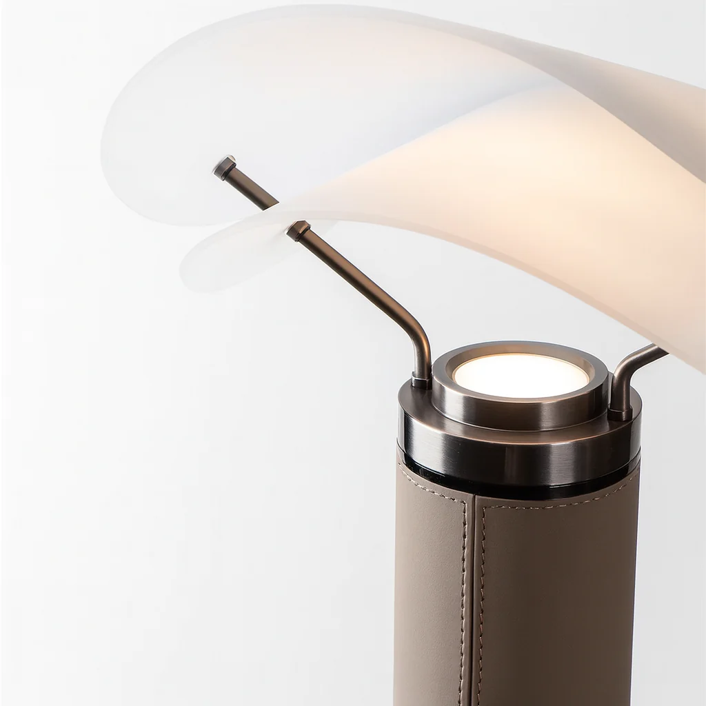 Luminária de Mesa Abajur Articulado Moderno Minimalista Vidro Metal LED Bopa - Image 3