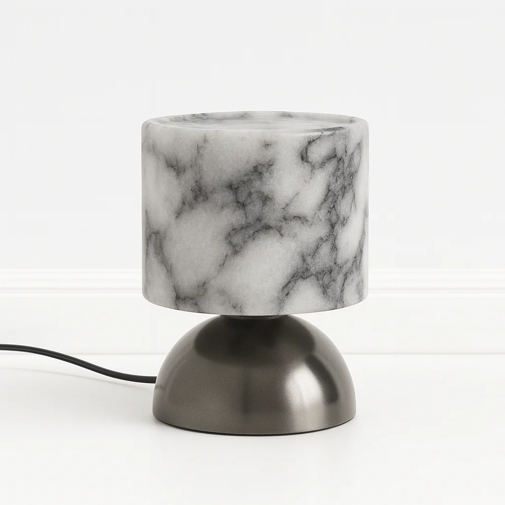 Luminária de Mesa Abajur Moderno Minimalista Mármore Metal Globo Taheva - Image 2
