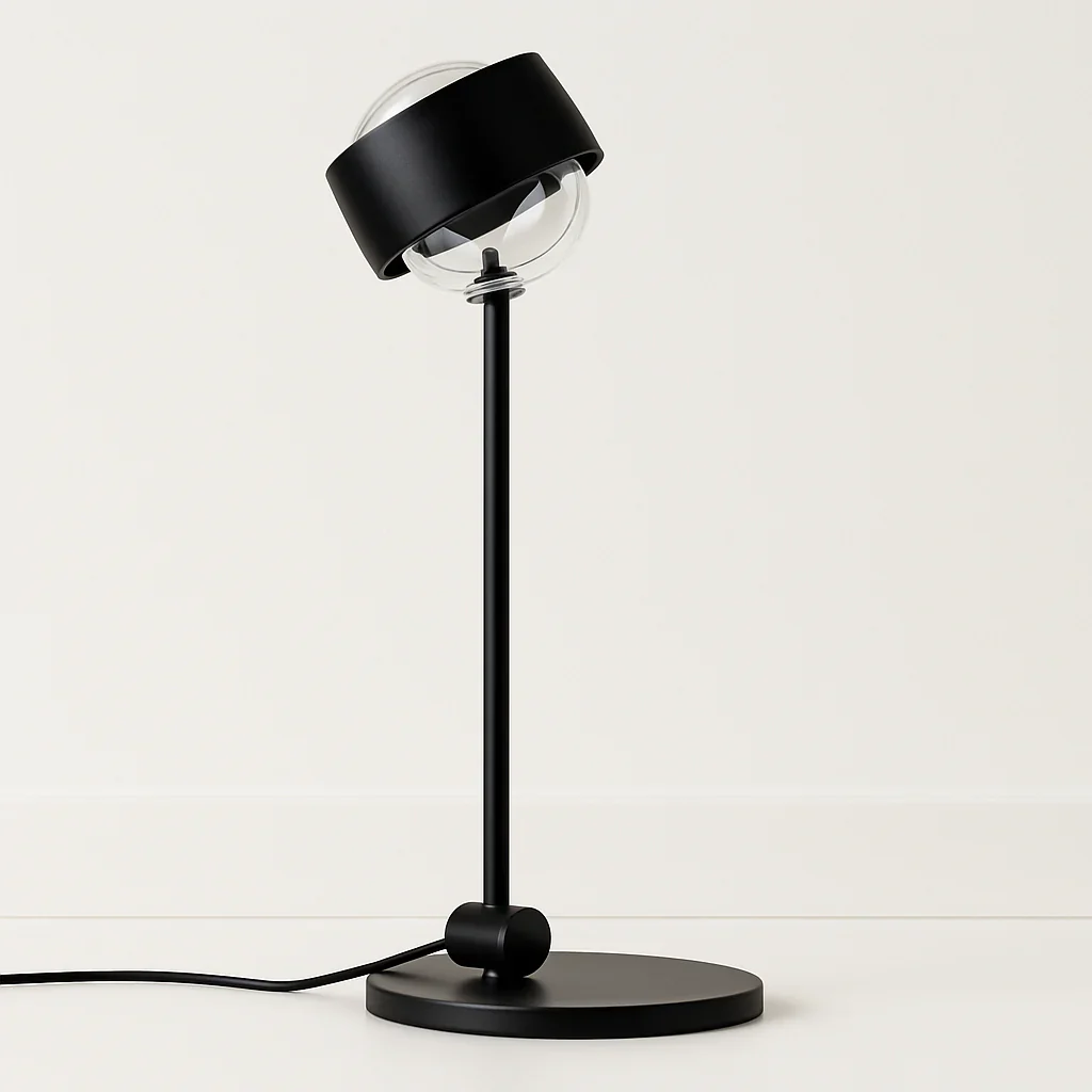 Luminária de Mesa Abajur Direcionável Moderno Minimalista Vidro Metal Globo Holp