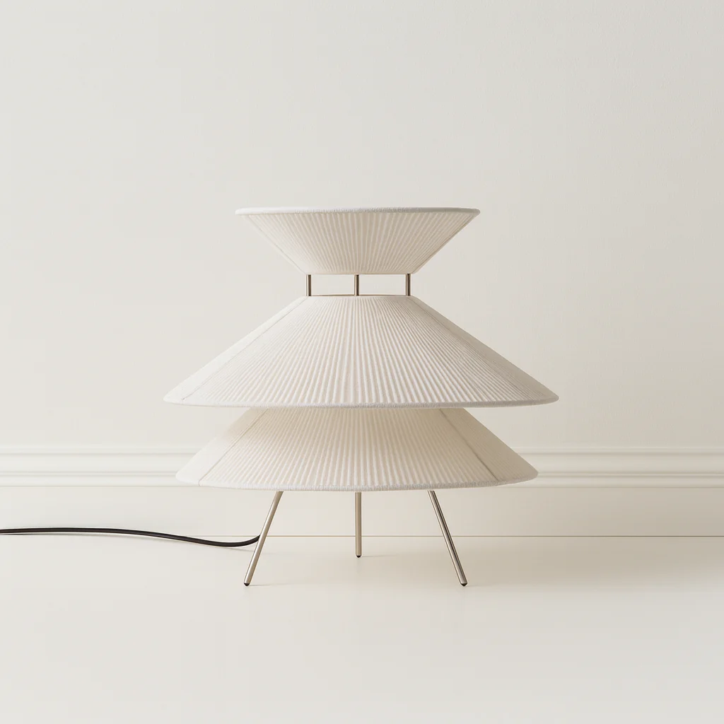 Luminária de Mesa Abajur Moderno Minimalista Tecido Metal Accra