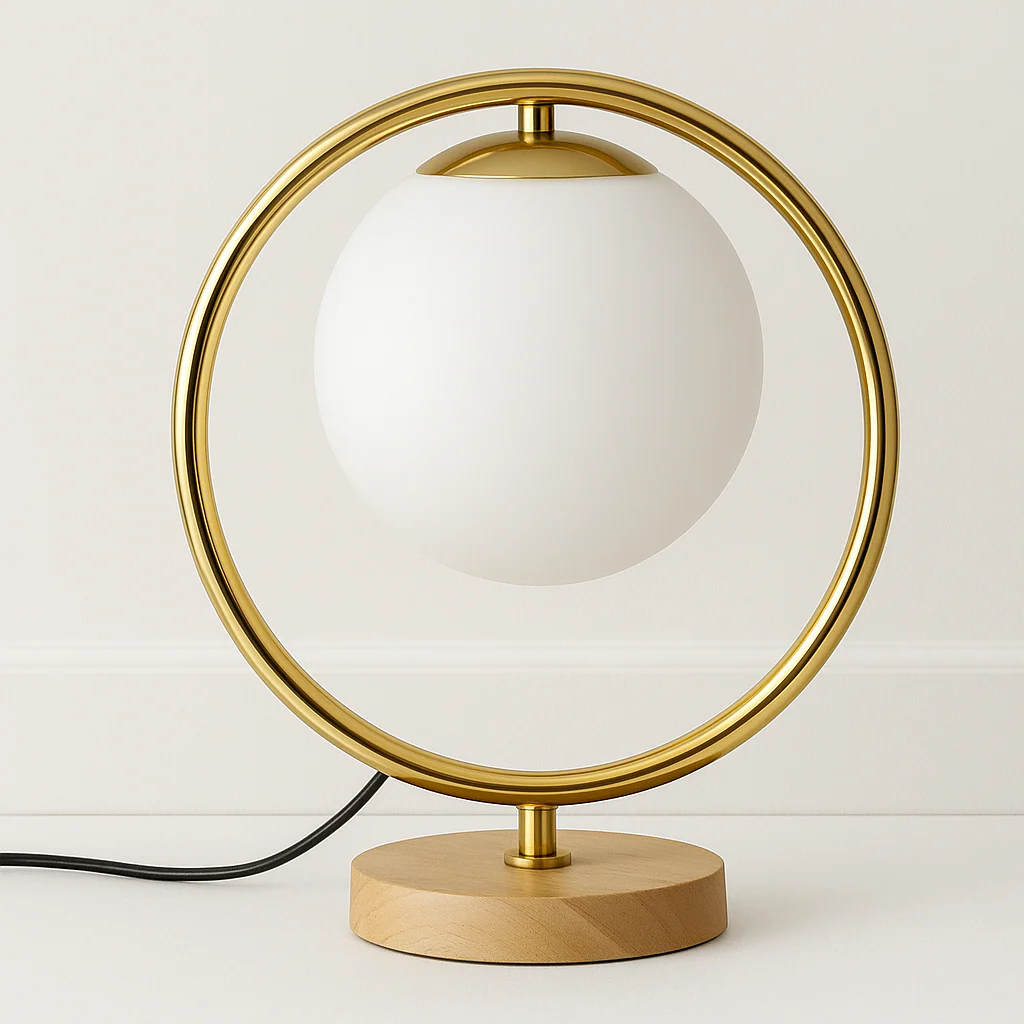 Luminária de Mesa Abajur Moderno Minimalista Vidro Metal Globo Moonlight - Image 3