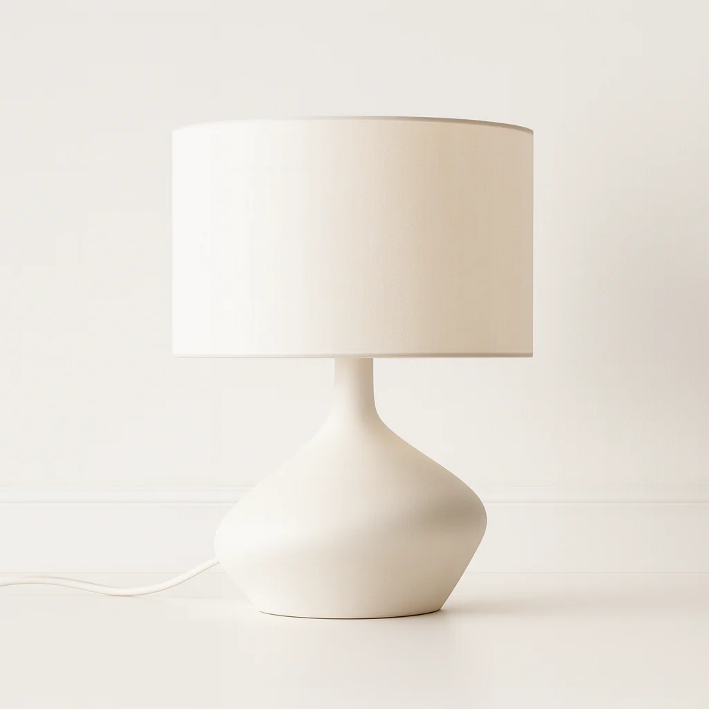 Luminária de Mesa Abajur Moderno Minimalista Resina Tecido Ucky