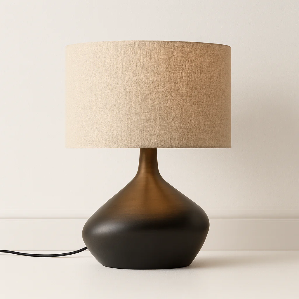 Luminária de Mesa Abajur Moderno Minimalista Resina Tecido Ucky - Image 2