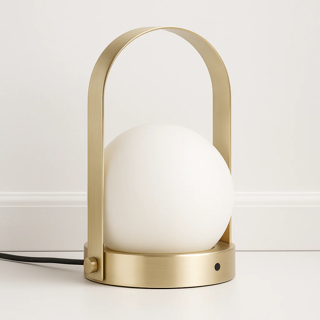 Luminária de Mesa Abajur Recarregável Moderno Minimalista Vidro Metal Globo LED Solix