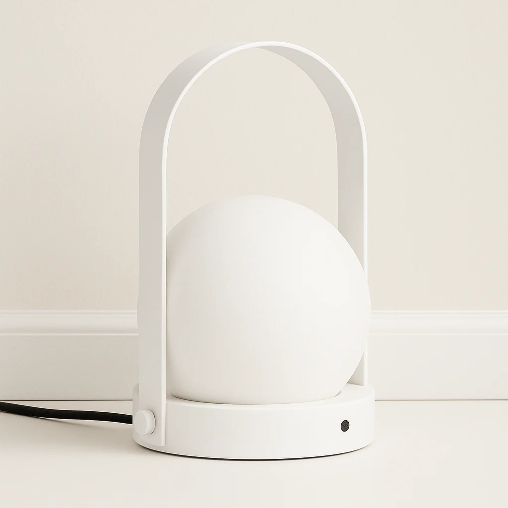 Luminária de Mesa Abajur Recarregável Moderno Minimalista Vidro Metal Globo LED Solix - Image 3