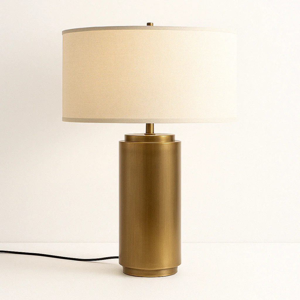 Luminária de Mesa Abajur Moderno Minimalista Tecido Metal Ciliato - Image 3