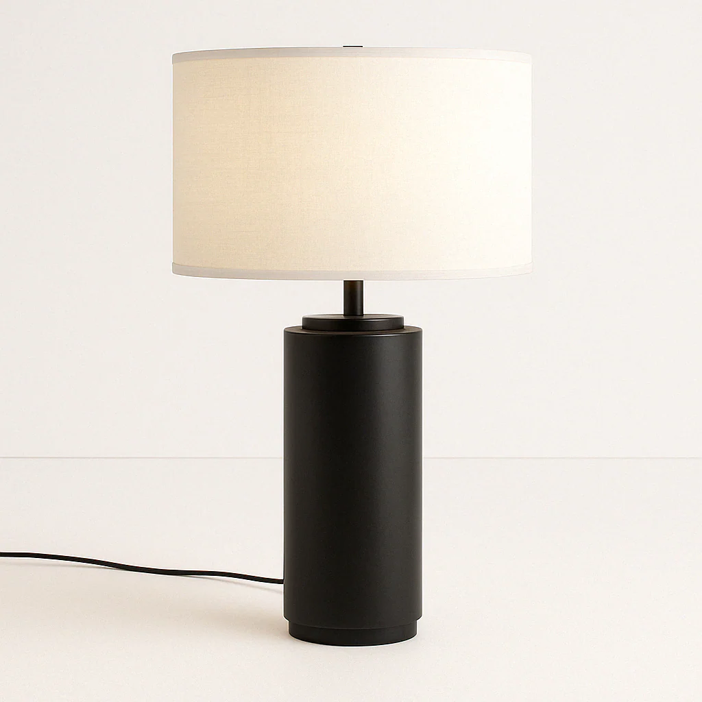 Luminária de Mesa Abajur Moderno Minimalista Tecido Metal Ciliato - Image 4