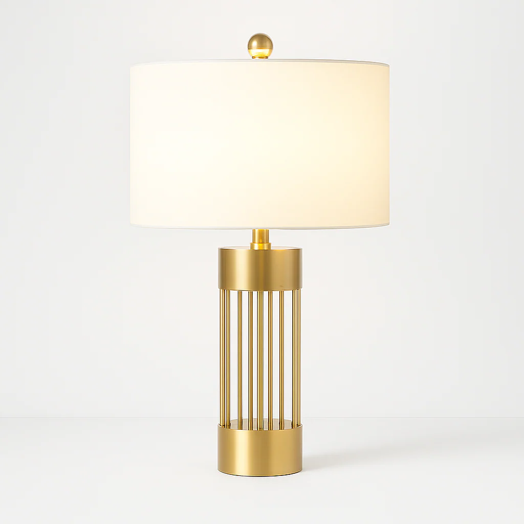 Luminária de Mesa Abajur Moderno Minimalista Tecido Metal Finlle