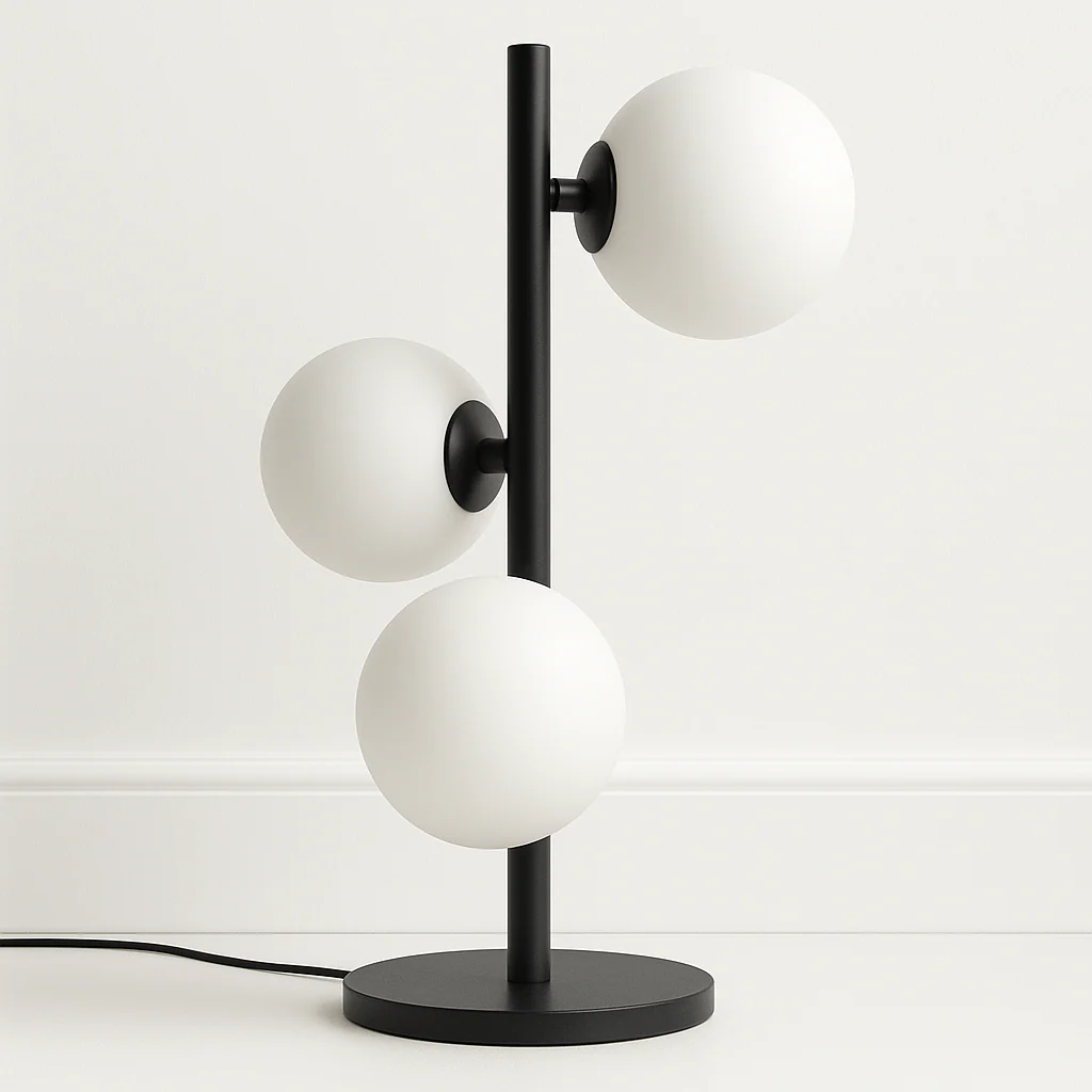 Luminária de Mesa Abajur Moderno Minimalista Vidro Metal Globos Dash