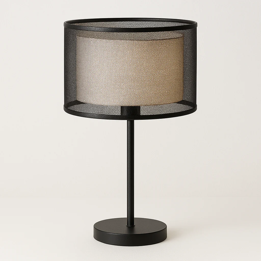 Luminária de Mesa Abajur Industrial Moderno Minimalista Tecido Metal Abroad - Image 3